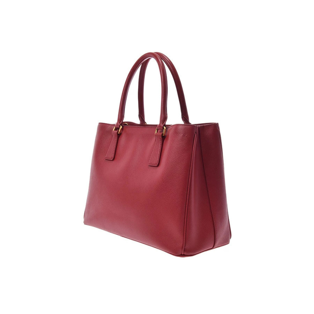 Prada handbag red strap leather Saffiano